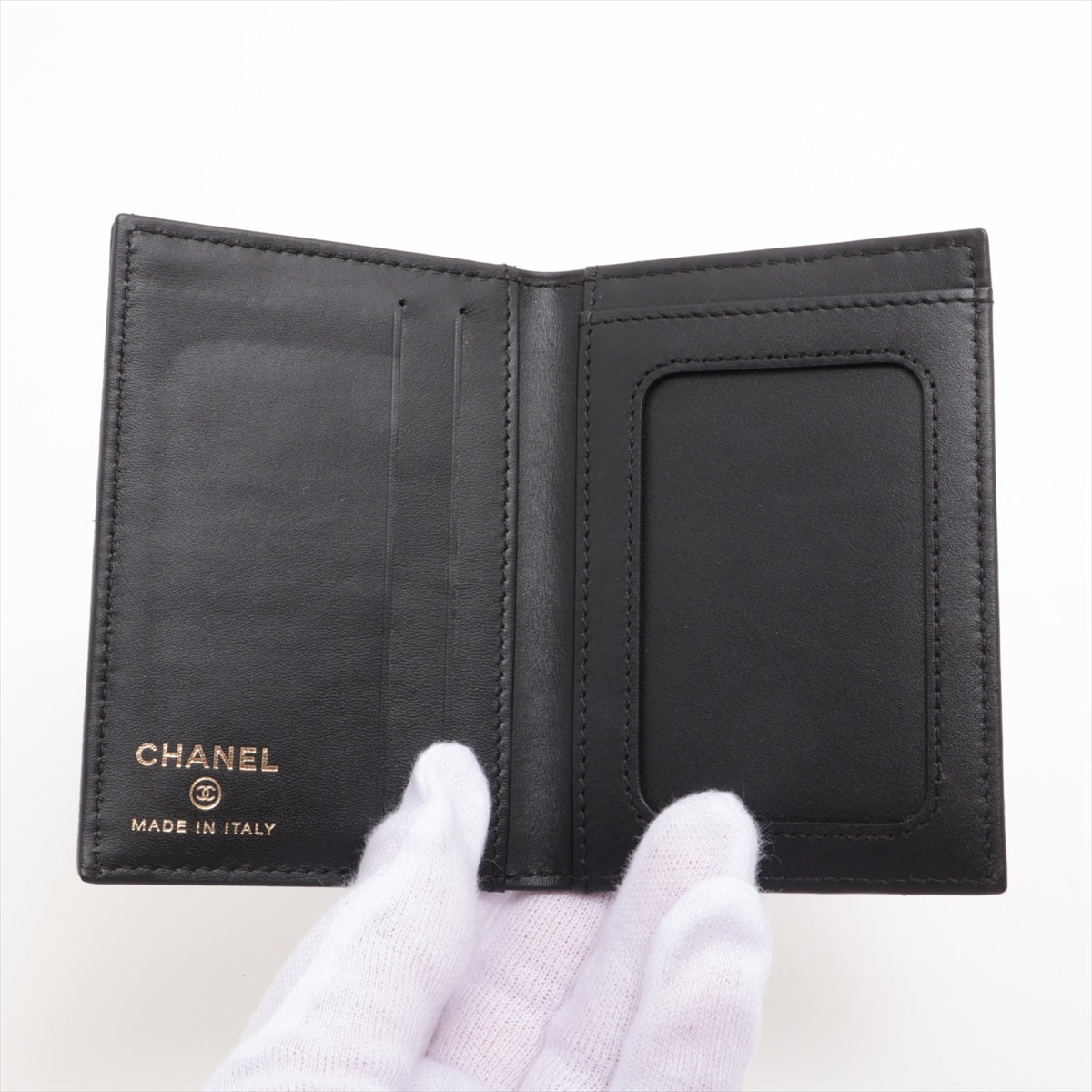 Chanel Coco Mark Caviar Skin Card Case Black 22677721