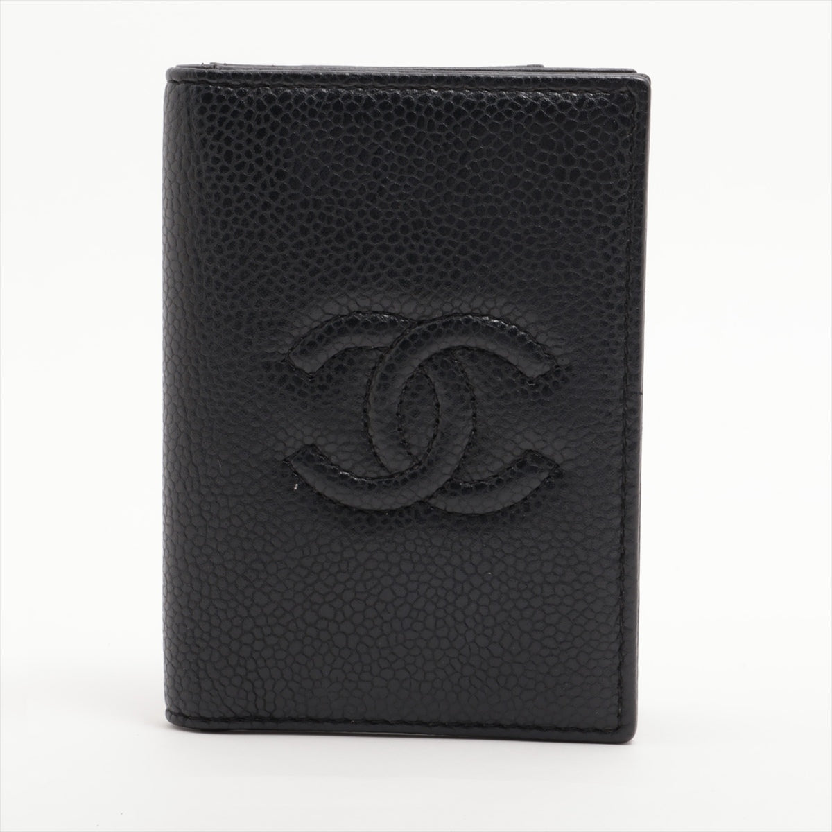 Chanel Coco Mark Caviar Skin Card Case Black 22677721