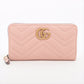 Gucci GG Marmont 443123 Leather Zip Round Wallet Pink