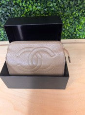 Chanel Vintage Cavair Beige Pouch w/ Box 05.3.03k.d.