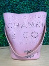 Chanel pink calf leather bucket bag COCO with pouch 2way