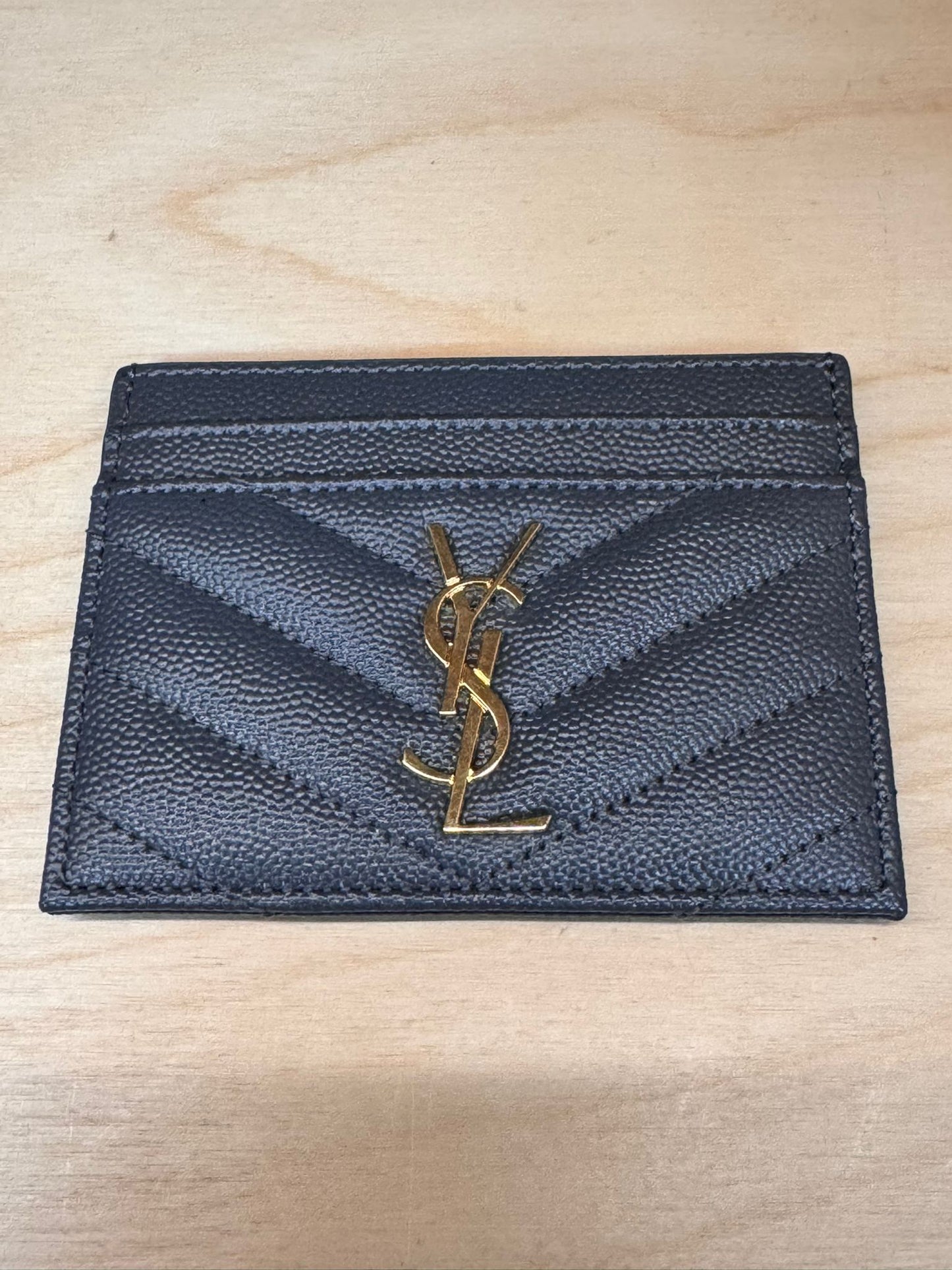 YSL Cassandre Card Case Fog Grey